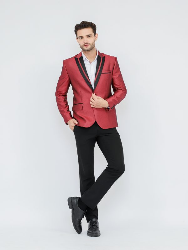 Jas Maroon Pria Modern - Gambar 3
