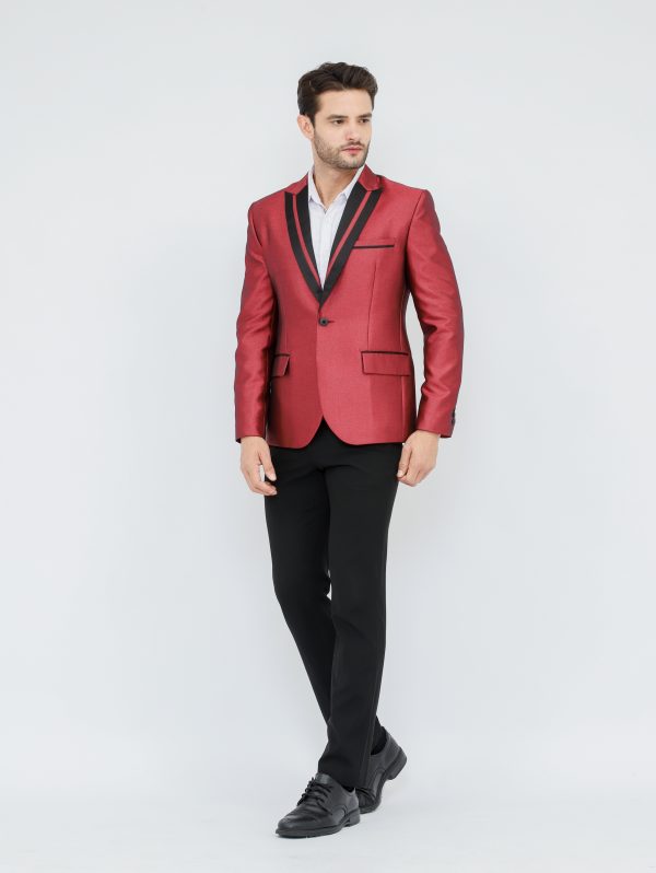 Jas Maroon Pria Modern - Gambar 4
