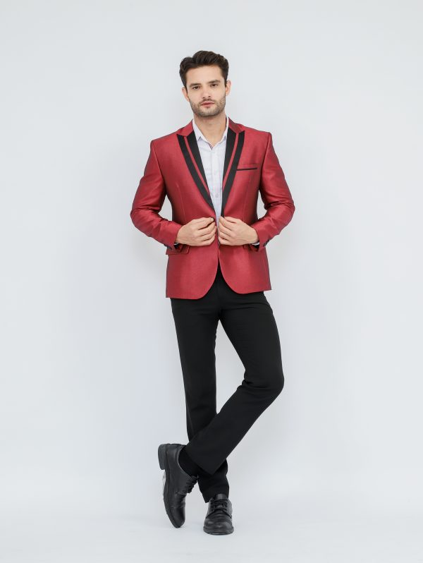 Jas Maroon Pria Modern - Gambar 5