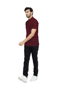 KEMEJA KOKO LACOS - MAROON - MODEL 2