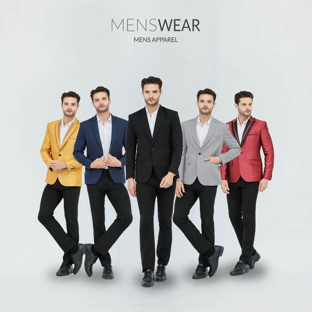 Lima model mengenakan seluruh koleksi jas MENSWEAR